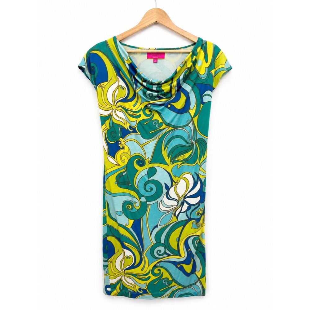 Banana Republic Trina Turk 2012 Colorful Geometric Dress Silk Preppy Size Medium